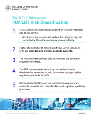 FDA LDT 5 Takeaways Risk Classification